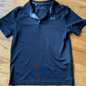 Boys Under Armour Heatgear Polo - Black and Gray - Sz L - EUC